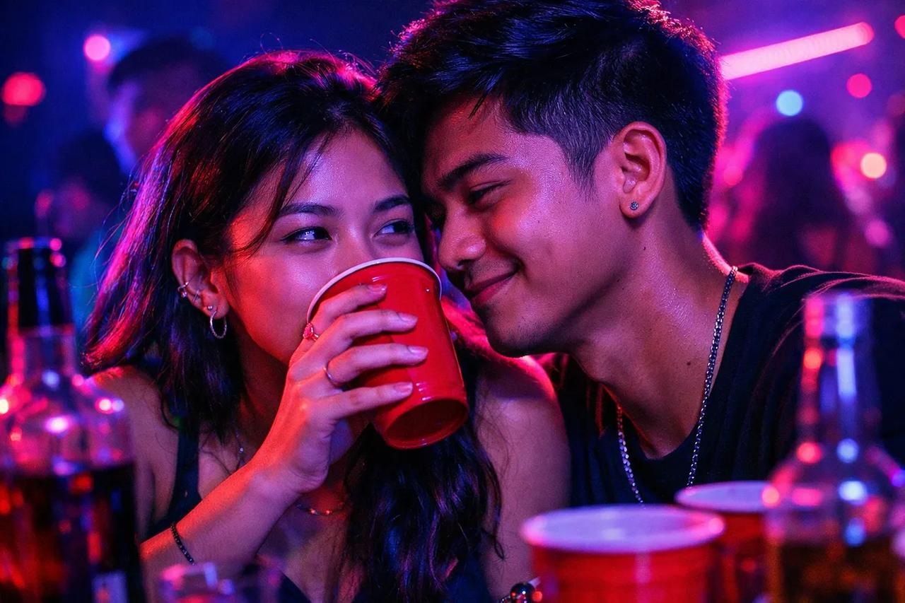 Couple na naglalaro ng Never Have I Ever