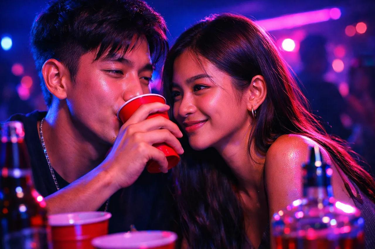 คู่รักกำลังเล่นเกม 'ฉันไม่เคย'