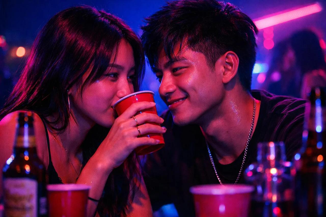 Cặp đôi đang chơi trò Tôi Chưa Bao Giờ