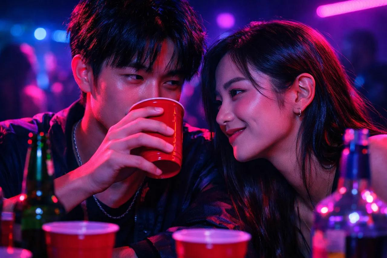 一對情侶正在玩『我從來沒有』遊戲