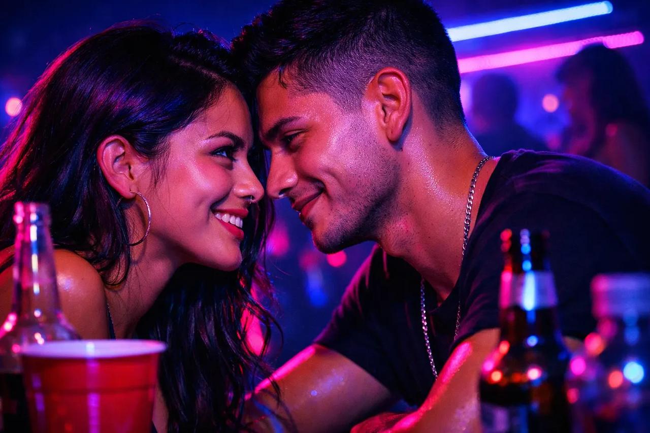 Pareja jugando al juego Verdad o Reto