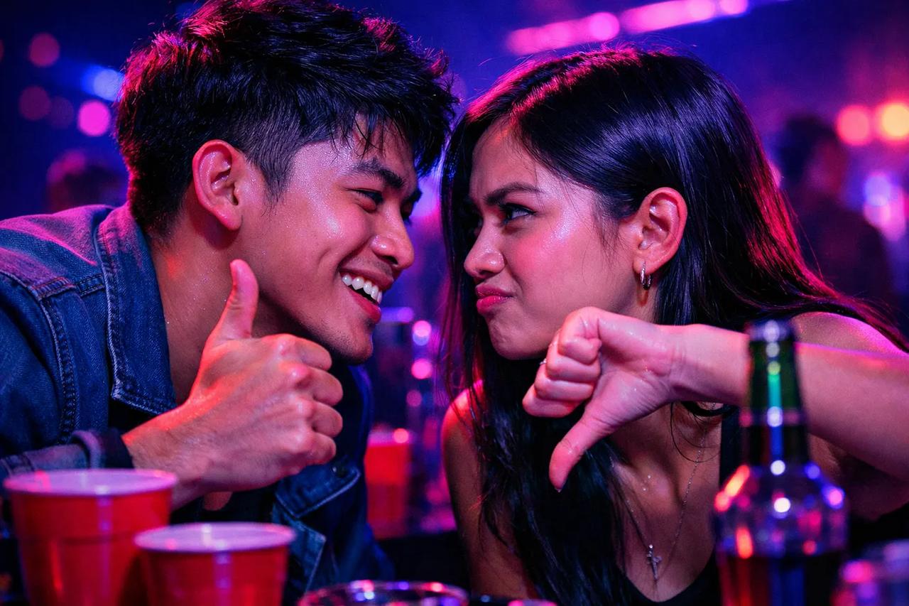 Pasangan lagi main game Pilih Mana