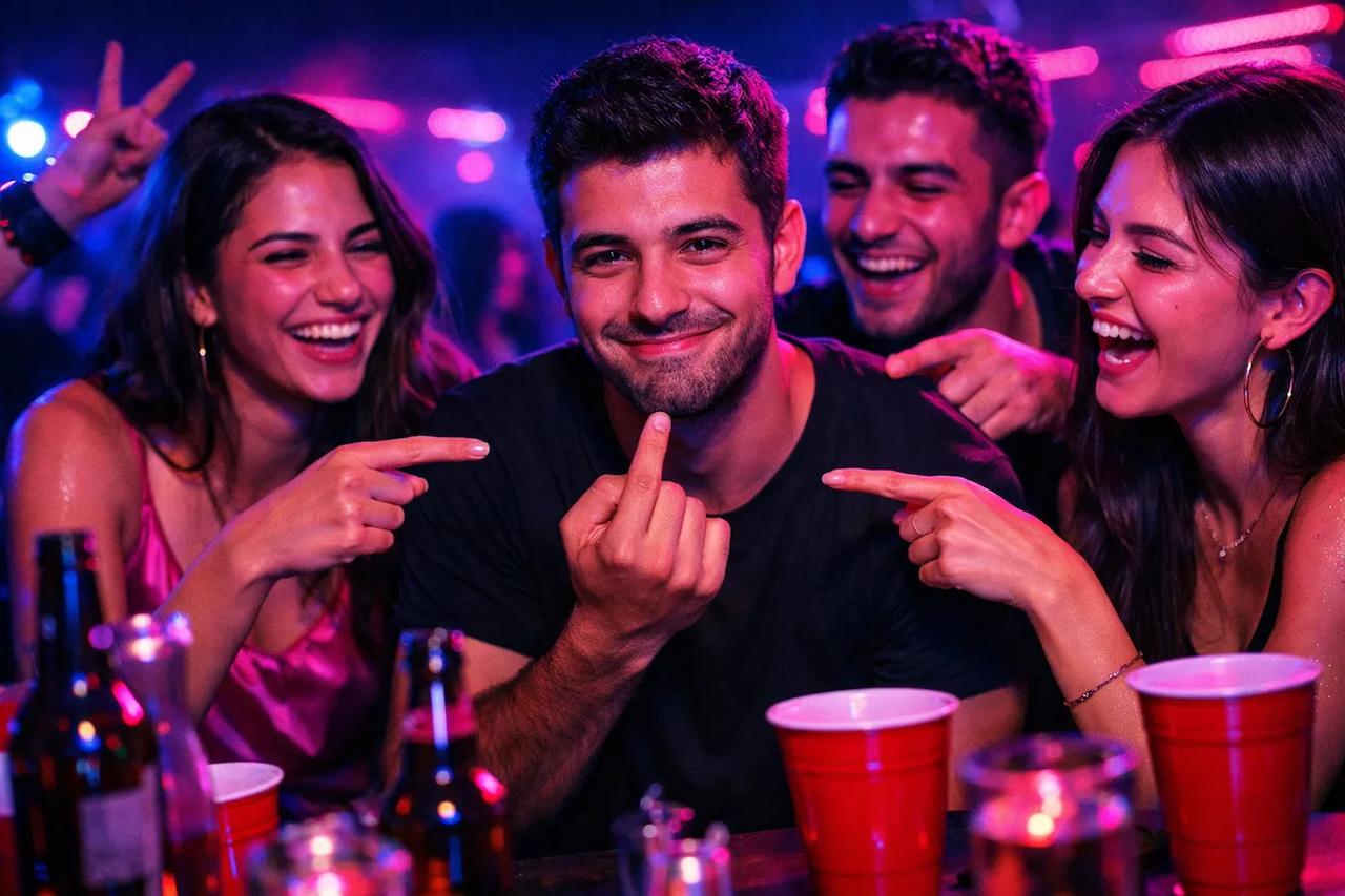 Parmağını İndir oyunu oynayan arkadaşlar