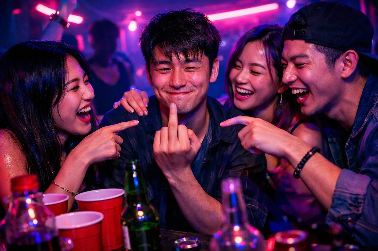 朋友們在玩「放下手指如果」遊戲