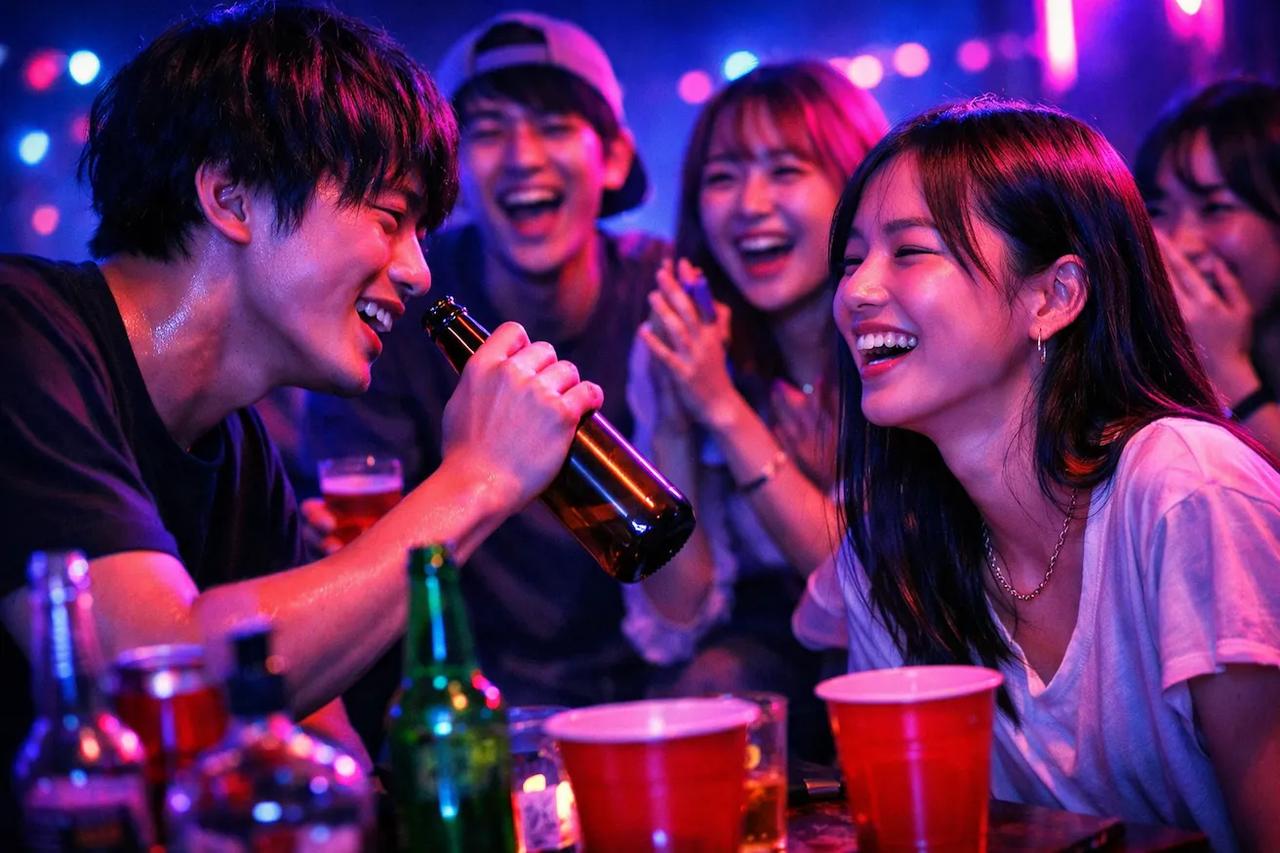 「真実か挑戦か」ゲームで遊ぶ友達グループ