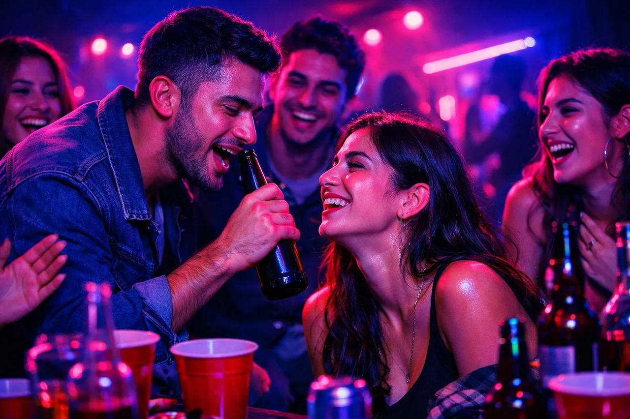 Doğruluk mu Cesaret mi oyunu oynayan arkadaşlar