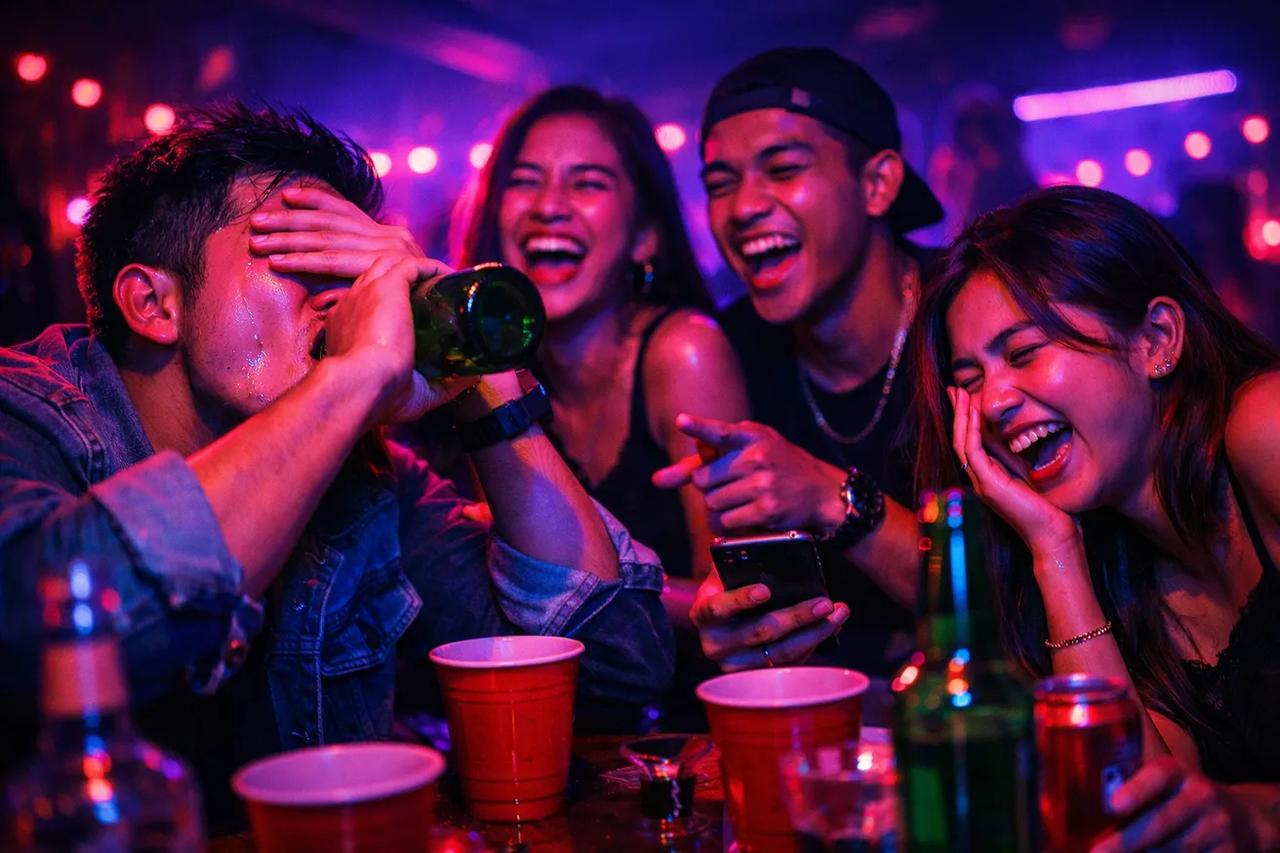 Teman-teman main game Pernah Ga Pernah lucu sambil minum