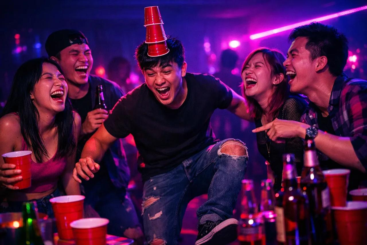 Nhóm bạn đang chơi trò Sự thật hay Thử thách