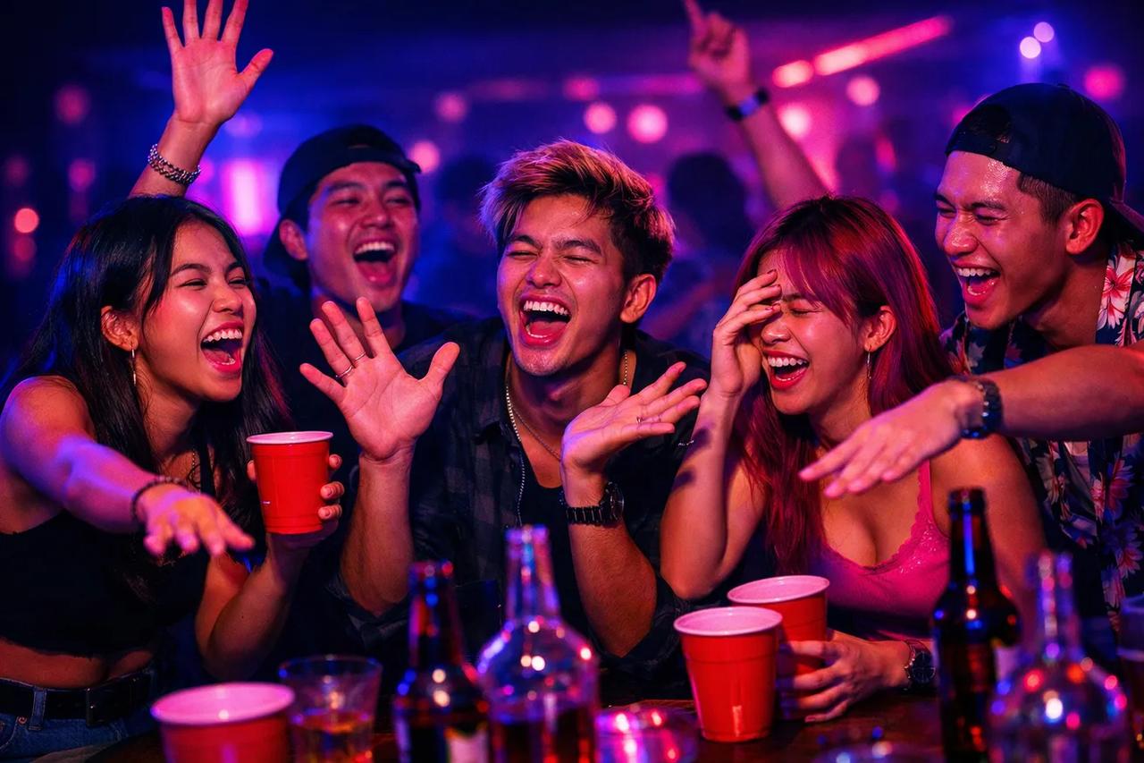 กลุ่มเพื่อนกำลังเล่นเกม 'คุณจะเลือกอะไร' กันอย่างสนุกสนาน