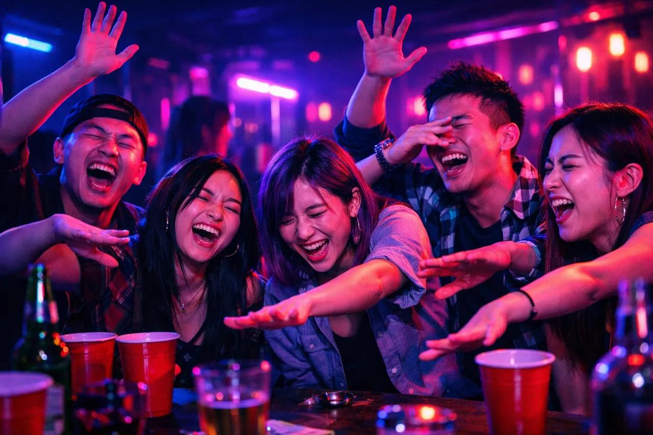 朋友們在玩「你寧願」遊戲