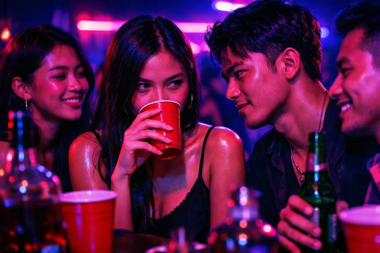 Teman-teman main game Pernah Ga Pernah versi hot sambil minum