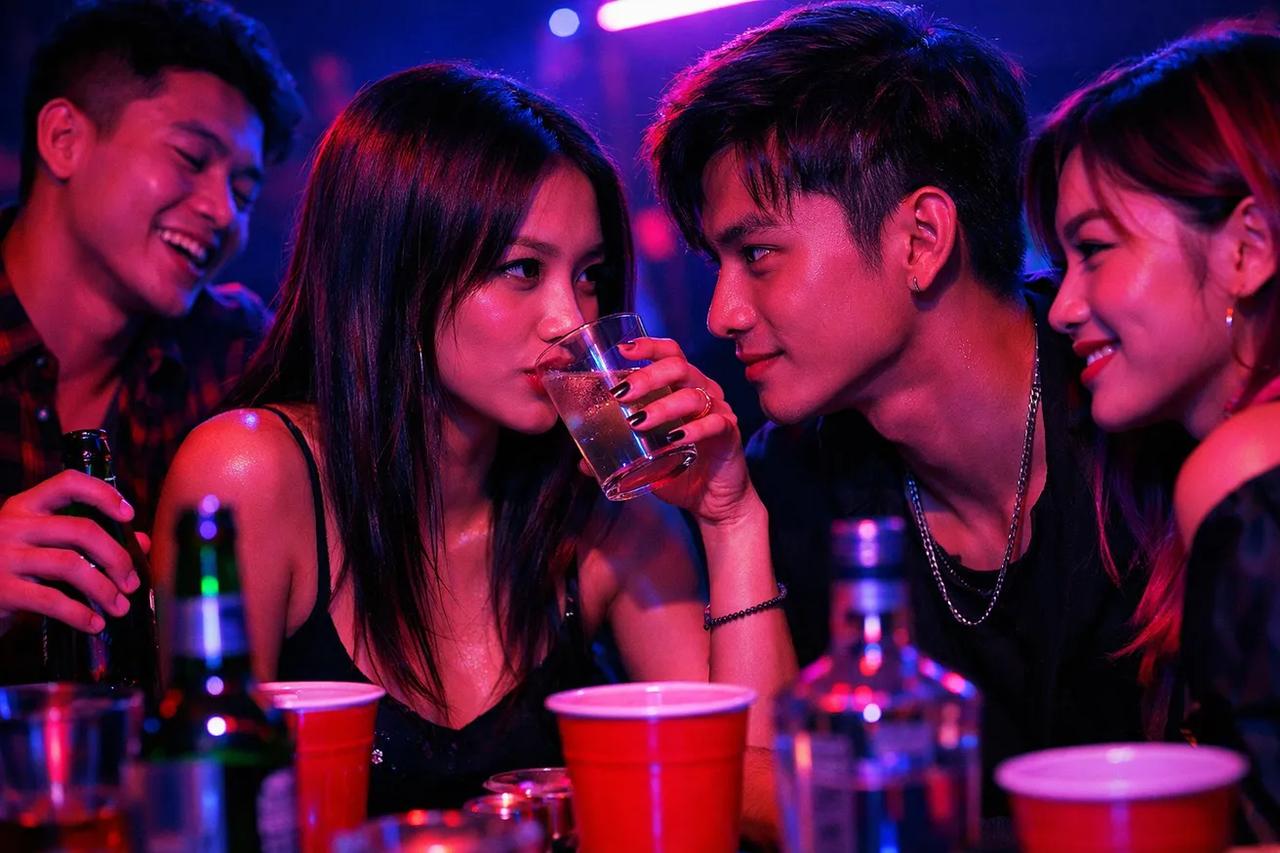 Hội bạn đang chơi trò Tôi Chưa Bao Giờ phiên bản nóng bỏng cùng đồ uống