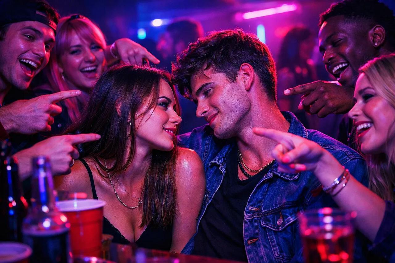 Freunde spielen Wer würde eher in heißer Stimmung