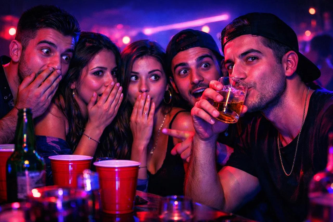 Arkadaşların alkolle 'Hiç Yapmadım' oyunu oynaması