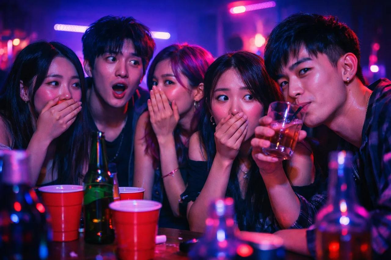 朋友們在派對上玩我從來沒有喝酒遊戲