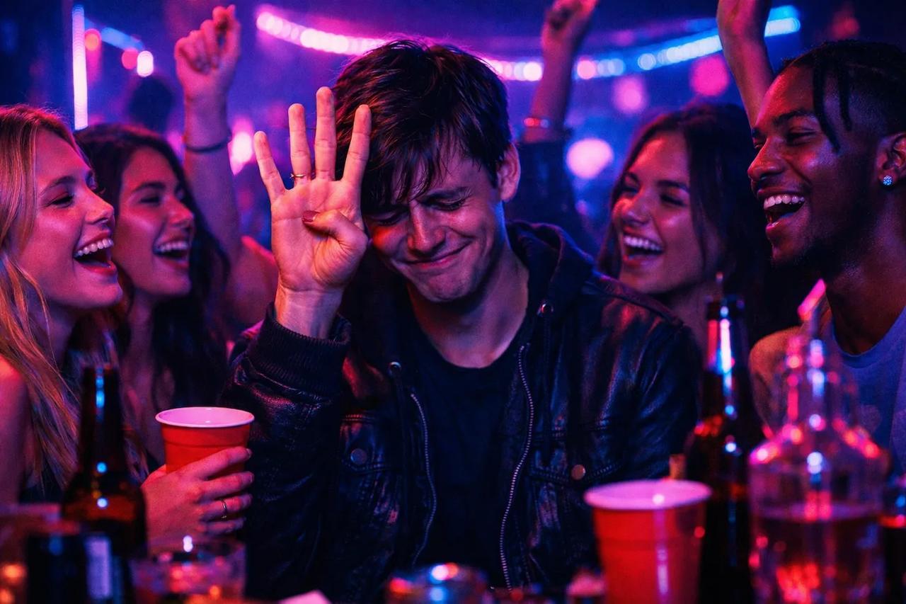 Friends playing the Put a Finger Down game