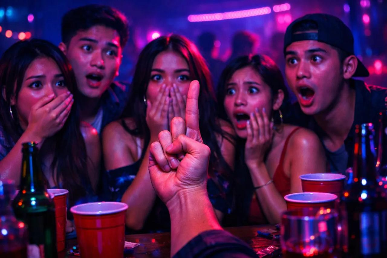 Magkakaibigang naglalaro ng Put a Finger Down