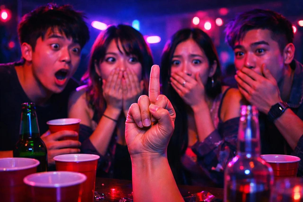 朋友們在玩「放下手指如果」遊戲