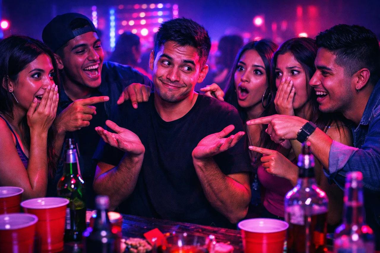 Amigos jugando al juego Quién es más probable