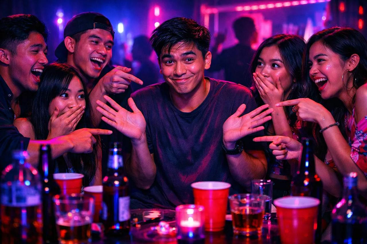 Magkakaibigang nagbubulungan at nagtatawanan habang naglalaro