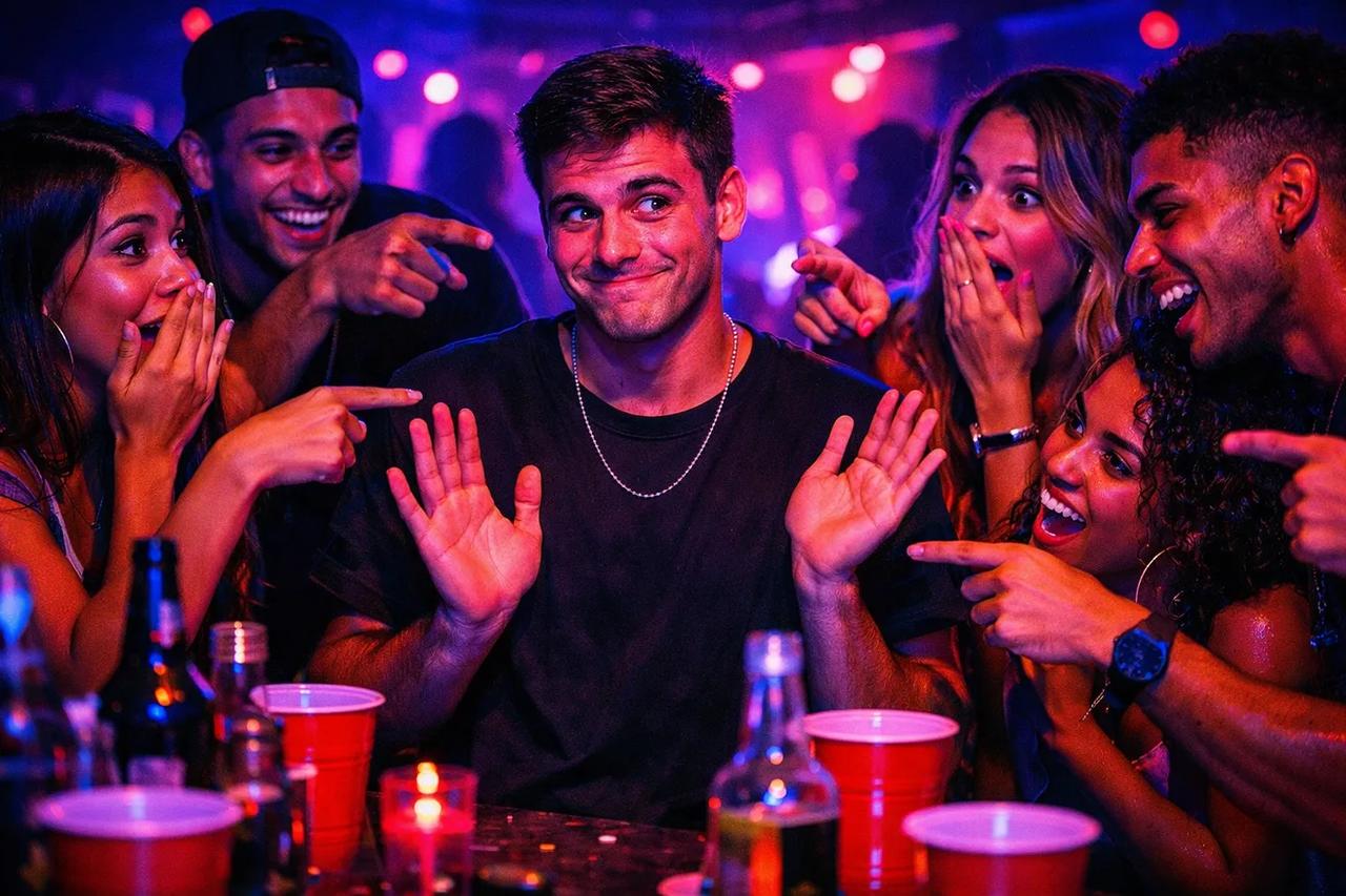 Amigos jogando o jogo Quem é mais provável