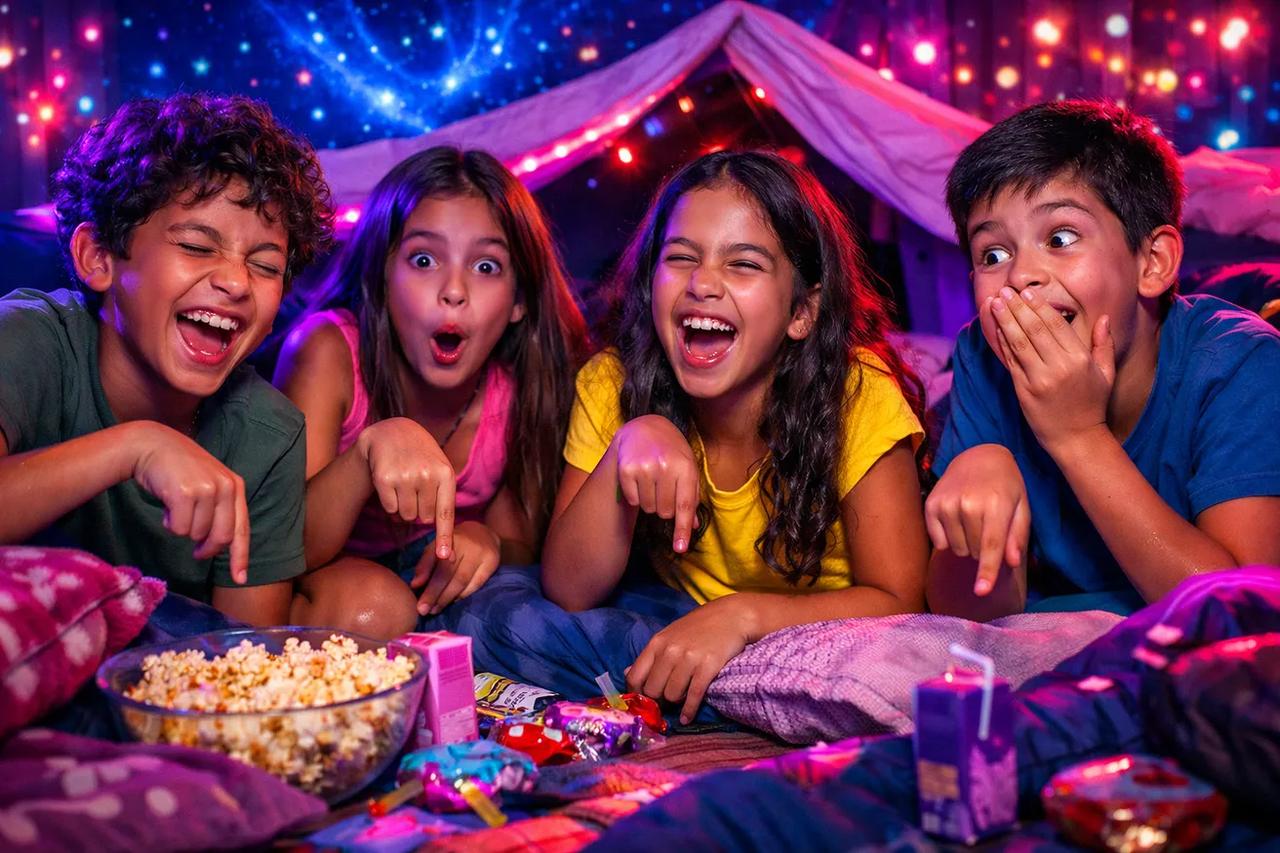 Crianças jogando o jogo Eu Nunca