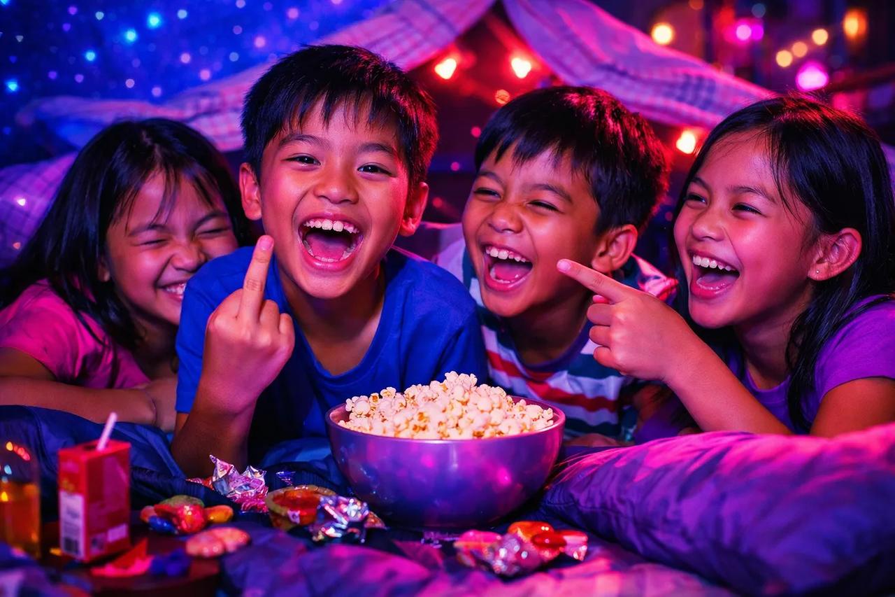 Mga batang naglalaro ng Put a Finger Down