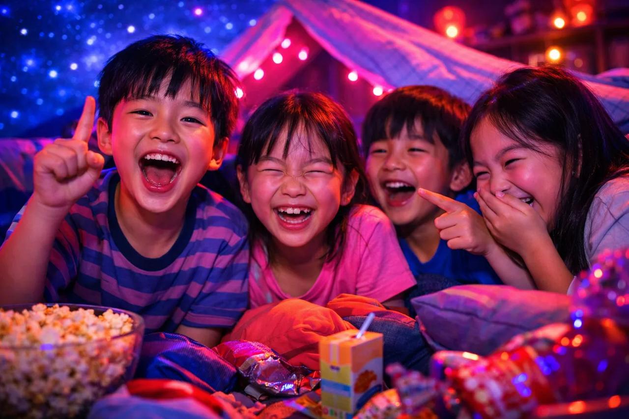 손가락 접기 게임을 하는 아이들