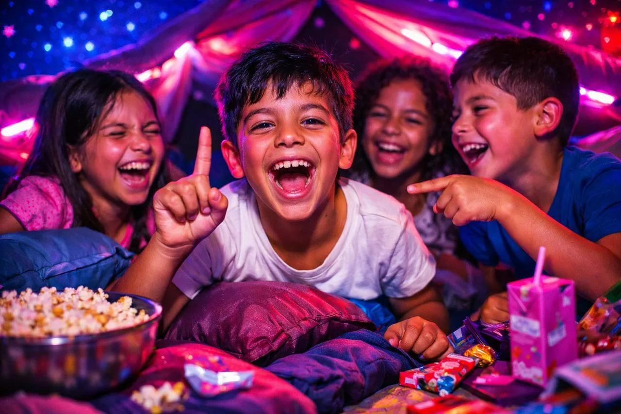 Crianças jogando o jogo Abaixe um dedo se