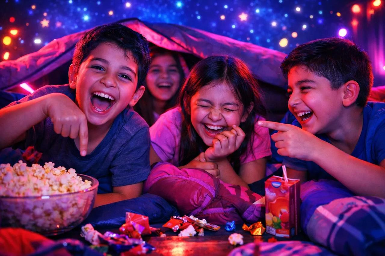 Çocuklar Parmağını indir oyunu oynuyor