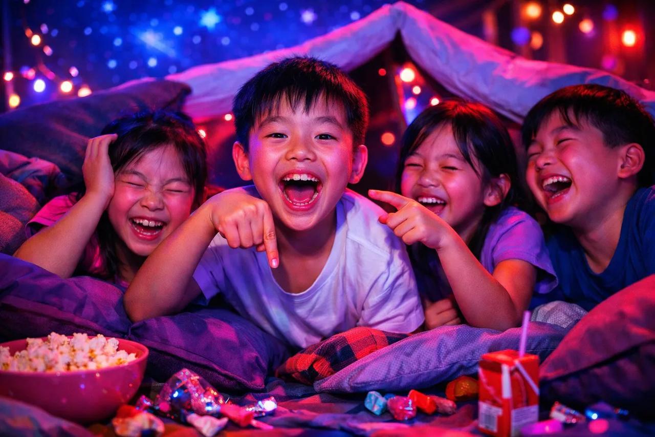 孩子們在玩「放下手指如果」遊戲