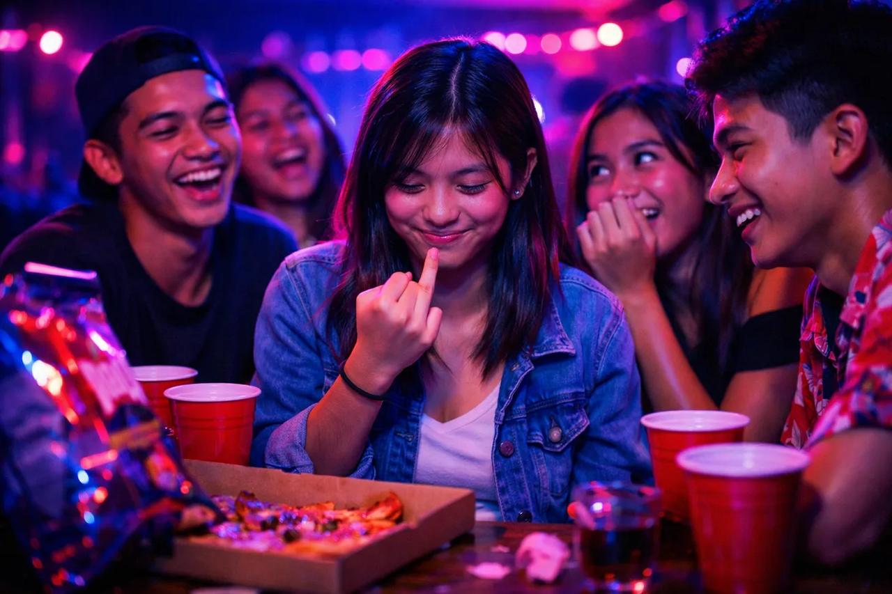 Mga teenagers na naglalaro ng Never Have I Ever