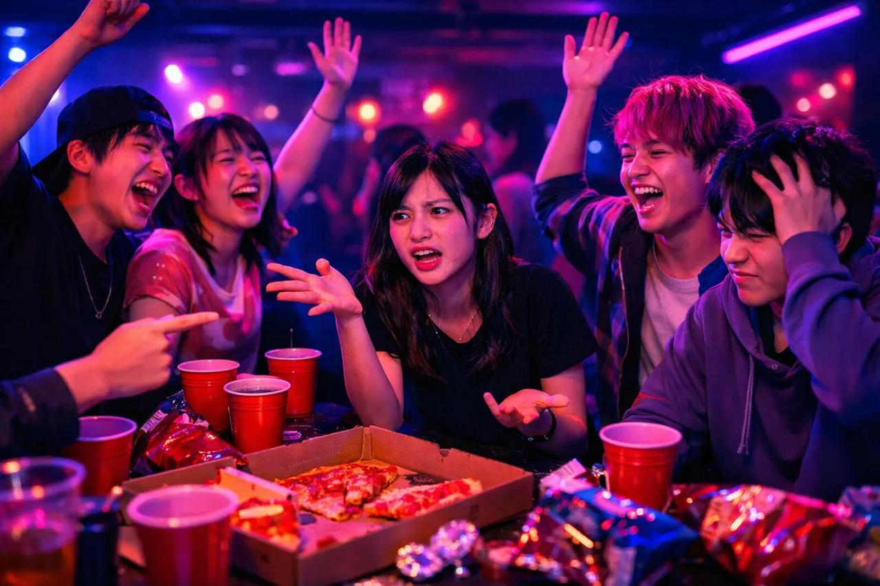 「どっちがいい？ゲーム」で遊ぶティーンの友達