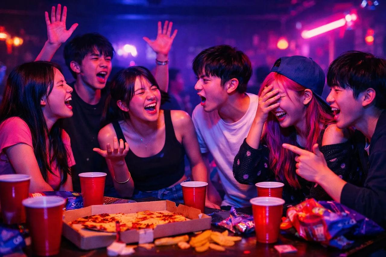 밸런스 게임을 하는 10대 친구들