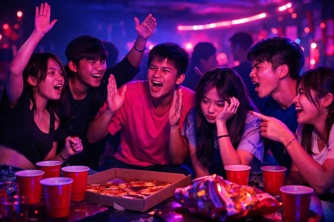 Nhóm bạn tuổi teen đang chơi trò Bạn Sẽ Chọn Cái Nào