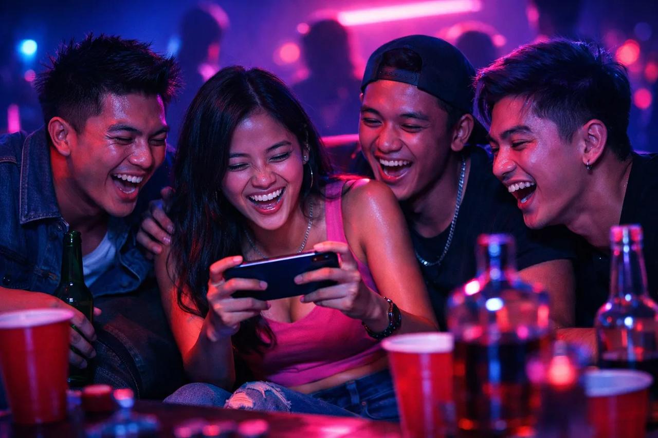 Isang grupo ng magkakaibigan na naglalaro ng 10 Siya Pero