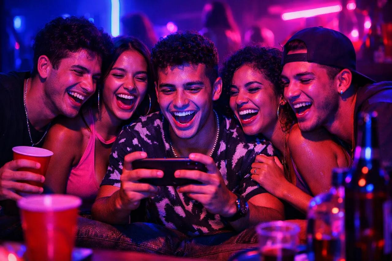 Amigos jogando o jogo Ele é um 10 mas