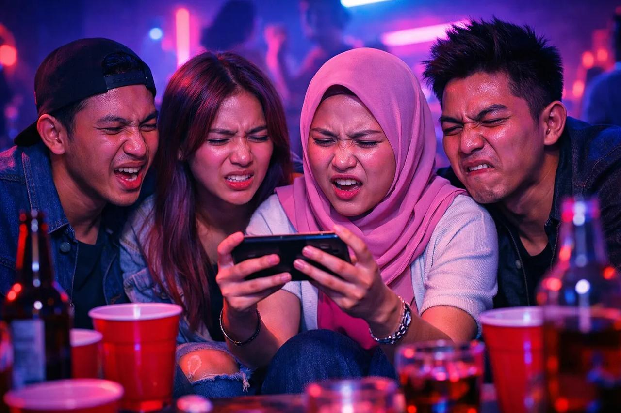 Temen-temen lagi main game Dia 10 tapi versi hard