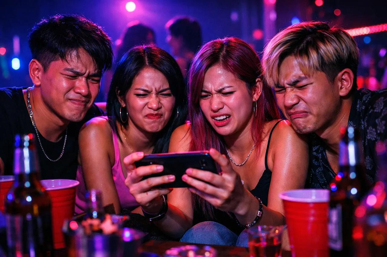 กลุ่มเพื่อนกำลังเล่นเกม เขาเป็น 10 แต่ เวอร์ชั่น Hardcore อย่างเคร่งเครียด