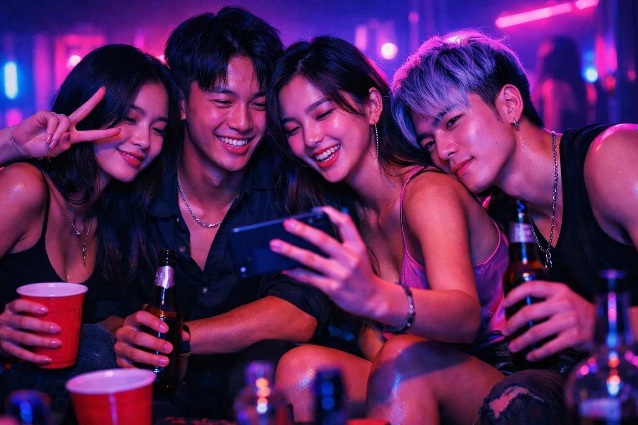 一群性感的朋友正在玩「他是 10 分但是」的辛辣版