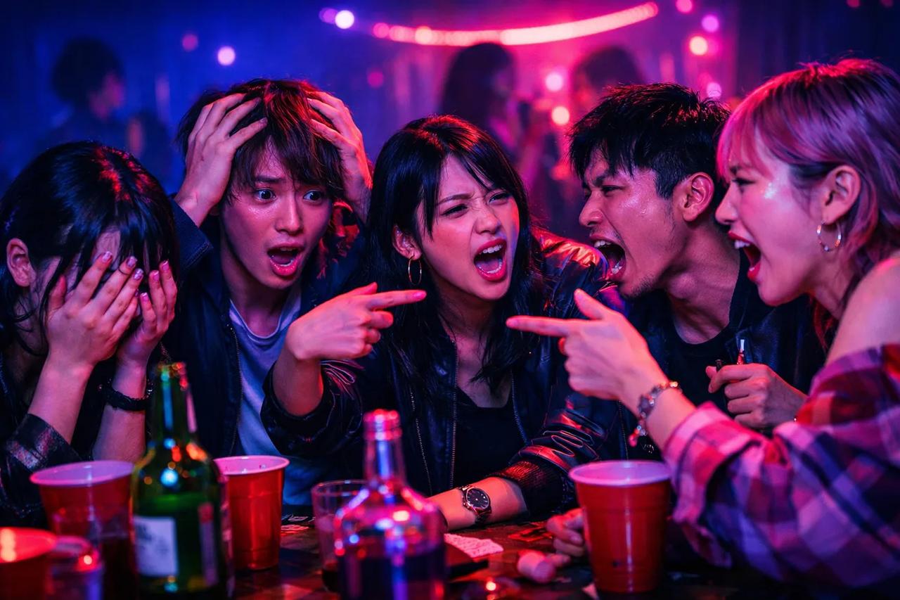 「どっちがいい？ゲーム」で盛り上がる友達グループ