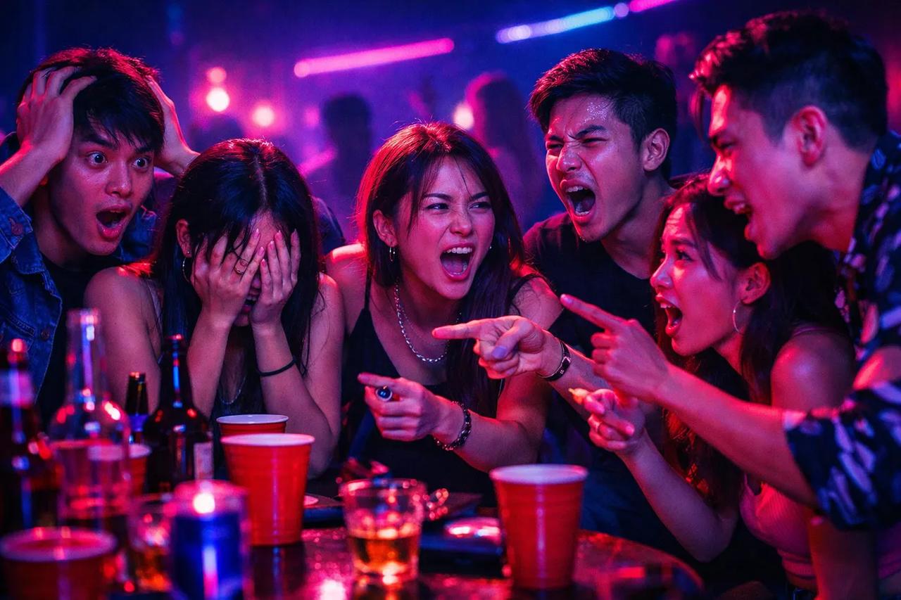 Nhóm bạn đang chơi game Bạn thà với những câu hỏi hóc búa