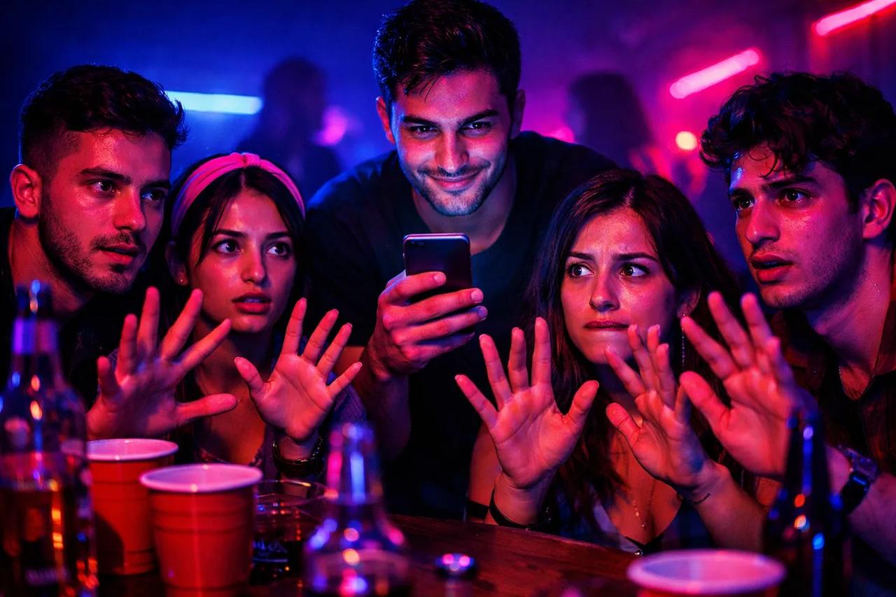 Parmağını İndir oyunu oynayan arkadaşlar