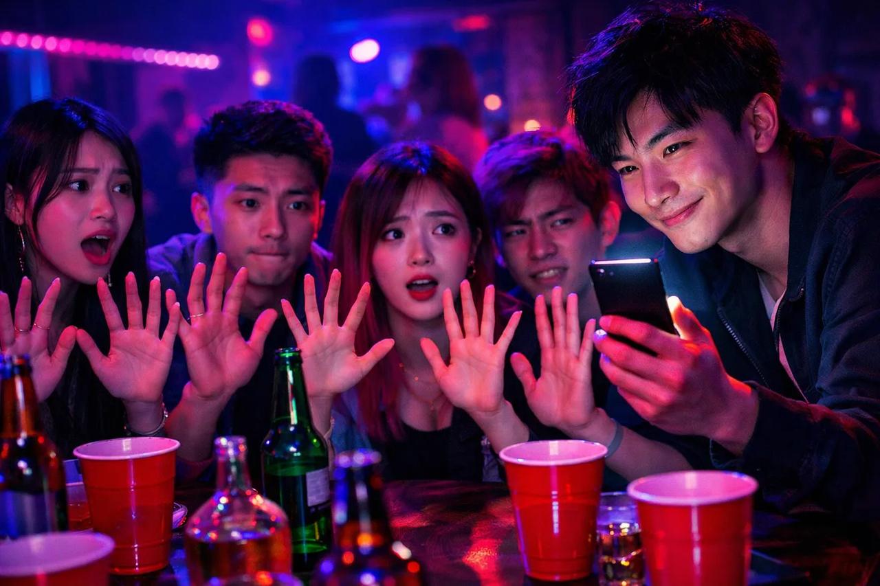 朋友們在玩「放下手指如果」遊戲