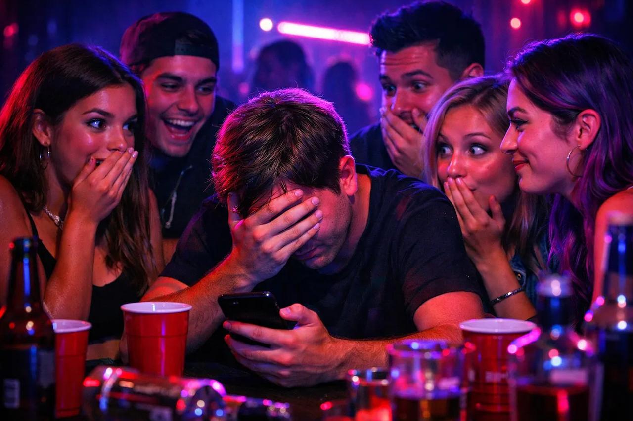 Friends playing uncomfortable Truth or Dare game