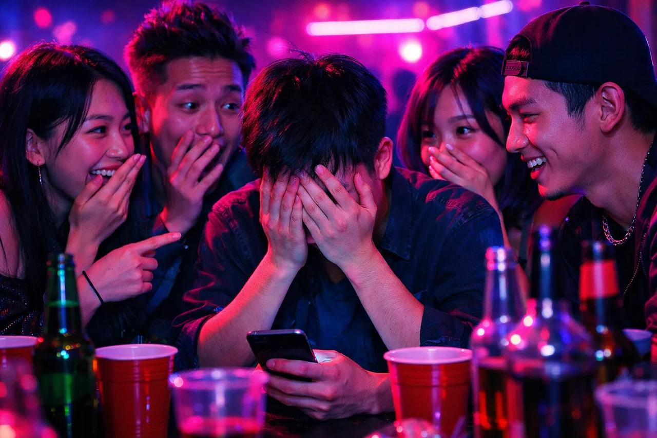 朋友们一起玩尴尬版真心话大冒险游戏