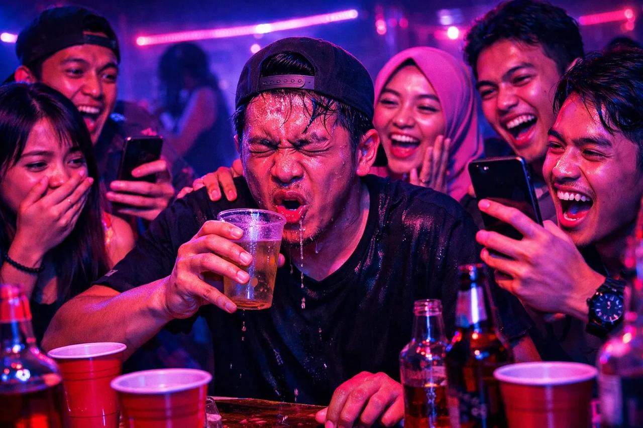 Teman-teman bermain permainan Truth or Dare ekstrem