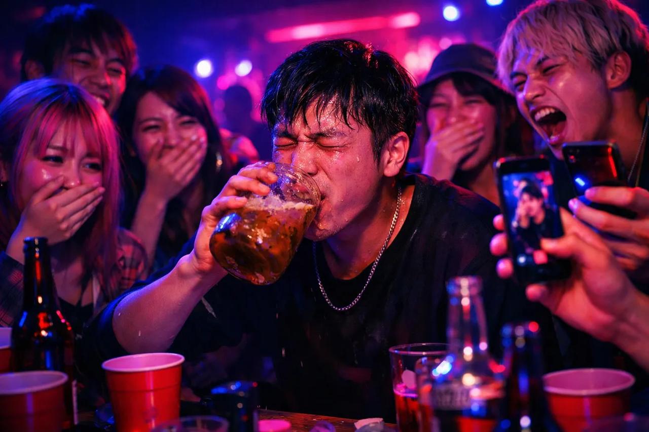 過激な王様ゲームで盛り上がる友達たち