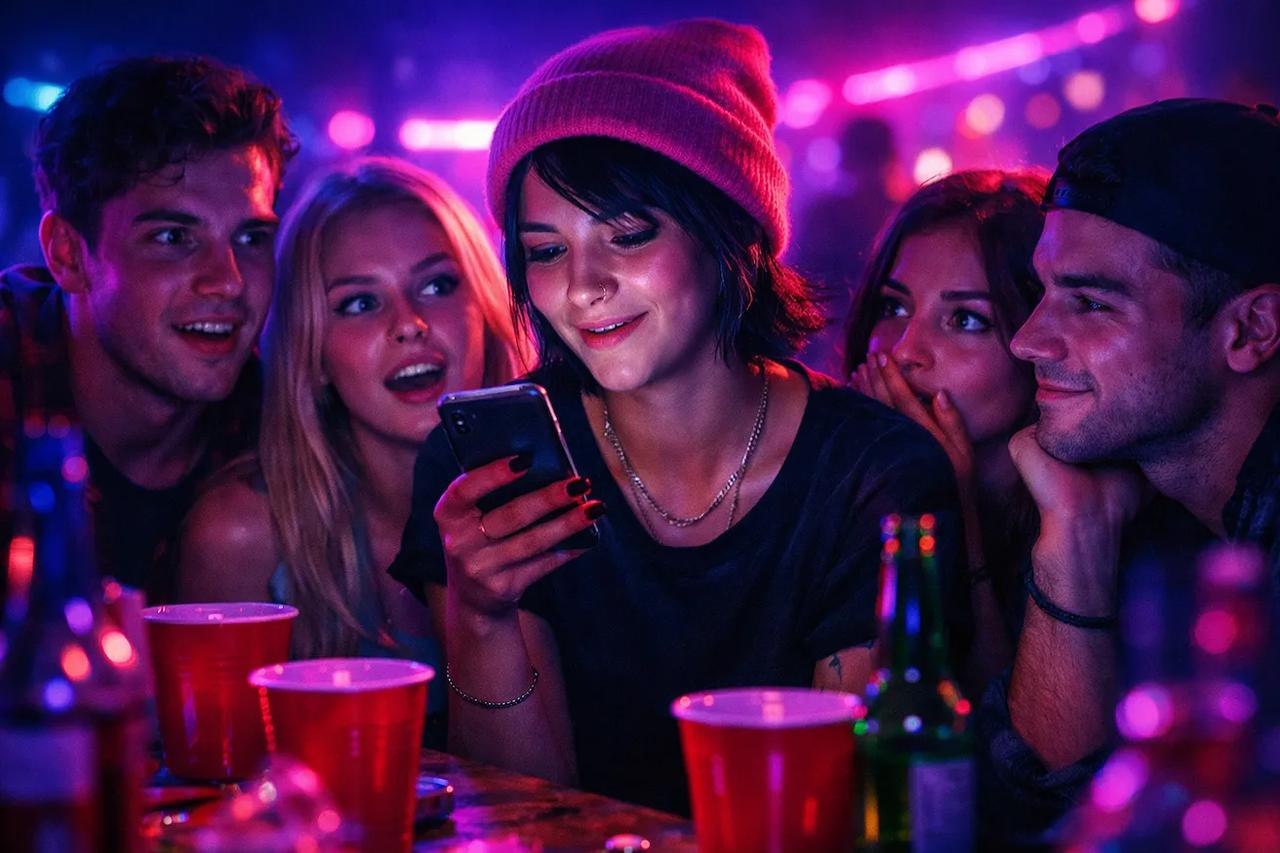 Freunde spielen Ich habe noch nie mit Drinks