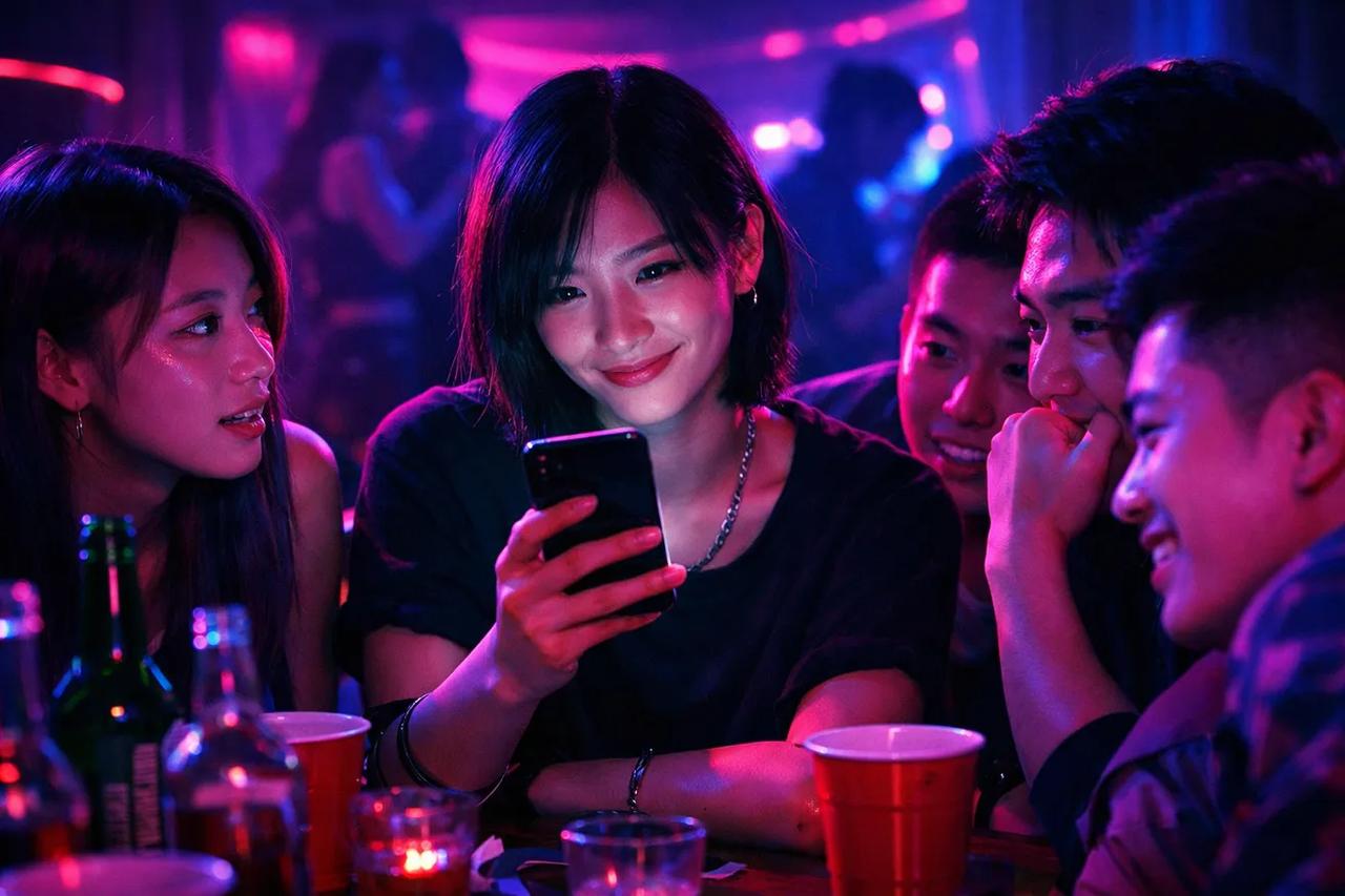 朋友們在派對上玩我從來沒有喝酒遊戲